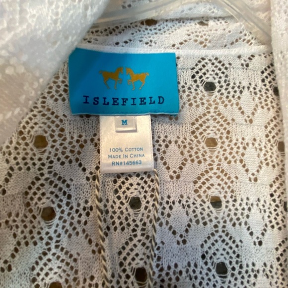 Islefield Women’s White Lightweight Cotton Cardigan New Outerwear size medium - Picture 4 of 12
